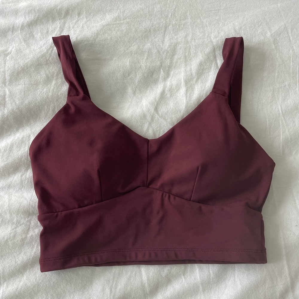 Alo maroon tank top bra